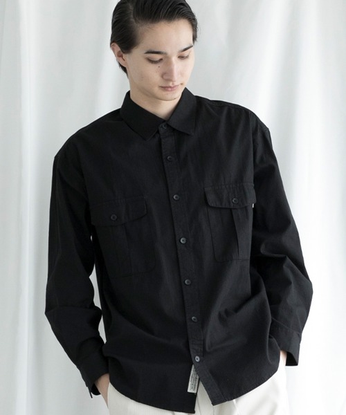 aimoha(アイモハ)の「aimoha men SLIM FIT MARINE FLIP POCKET SHIRT デニムシャツ(シャツ/ブラウス・メンズ・ベージュ/ホワイト/ブラック・MEDIUM/LARGE/X-LARGE/XX-LARGE)」の3枚目の写真