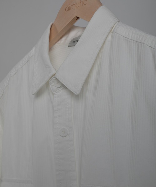 aimoha(アイモハ)の「aimoha men SLIM FIT MARINE FLIP POCKET SHIRT デニムシャツ(シャツ/ブラウス・メンズ・ベージュ/ホワイト/ブラック・MEDIUM/LARGE/X-LARGE/XX-LARGE)」の4枚目の写真
