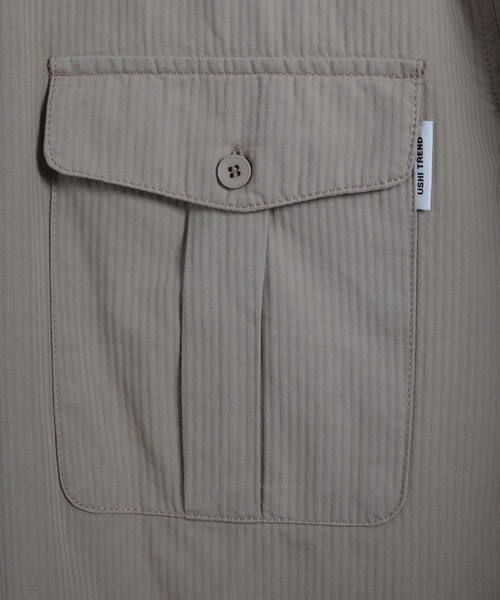 aimoha(アイモハ)の「aimoha men SLIM FIT MARINE FLIP POCKET SHIRT デニムシャツ(シャツ/ブラウス・メンズ・ベージュ/ホワイト/ブラック・MEDIUM/LARGE/X-LARGE/XX-LARGE)」の15枚目の写真