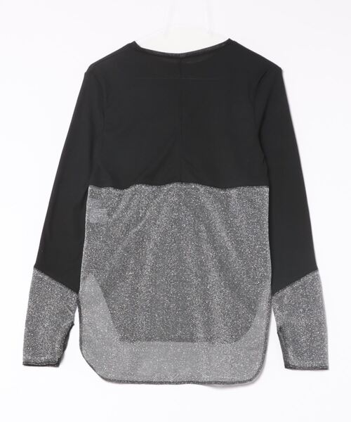 Settimissimo（セッティミッシモ）の「裾ラメ切替 シアー プルオーバー ロンT（Tシャツ/カットソー・レディース・ブラック/オフホワイト・M）」の3枚目の写真