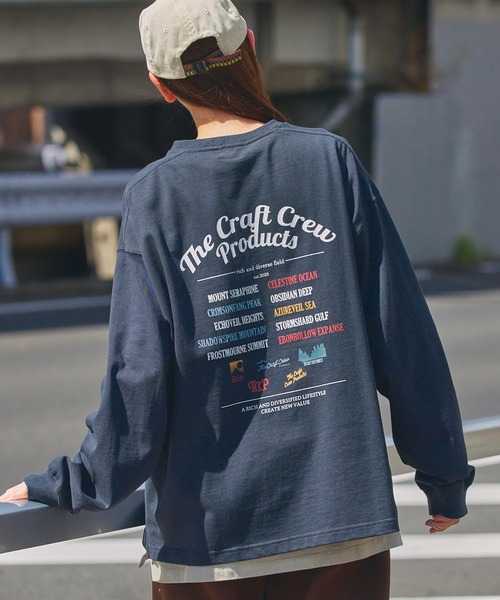 THE CRAFT CREW PRODUCTS(ザクラフトクループロダクツ)の「ヘビーウェイトファンクショナルファブリック ビッグシルエット バックプリントクルーネック長袖Tシャツ / 抗菌・防臭【THE CRAFT CREW PRODUCTS】(Tシャツ/カットソー・メンズ・オフホワイト/アッシュグレー/ブルー/ブラック/グレイッシュベージュ/ダークネイビー/ベージュ系/ブラック系/ダークグリーン系/ホワイト系/ネイビー系/グレー系/スミクロ/ホワイト系1/ネイビー系1/ブラック系1/グレー系1/ホワイト系2/ダークグリーン系1・S/M/L)」の8枚目の写真