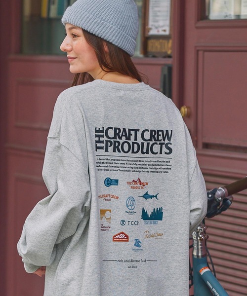 THE CRAFT CREW PRODUCTS(ザクラフトクループロダクツ)の「ヘビーウェイトファンクショナルファブリック ビッグシルエット バックプリントクルーネック長袖Tシャツ / 抗菌・防臭【THE CRAFT CREW PRODUCTS】(Tシャツ/カットソー・メンズ・オフホワイト/アッシュグレー/ブルー/ブラック/グレイッシュベージュ/ダークネイビー/ベージュ系/ブラック系/ダークグリーン系/ホワイト系/ネイビー系/グレー系/スミクロ/ホワイト系1/ネイビー系1/ブラック系1/グレー系1/ホワイト系2/ダークグリーン系1・S/M/L)」の11枚目の写真