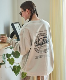 ヘビーウェイトファンクショナルファブリック ビッグシルエット バックプリントクルーネック長袖Tシャツ / 抗菌・防臭【THE CRAFT CREW PRODUCTS】