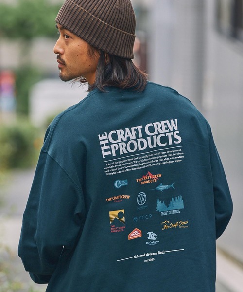 THE CRAFT CREW PRODUCTS(ザクラフトクループロダクツ)の「ヘビーウェイトファンクショナルファブリック ビッグシルエット バックプリントクルーネック長袖Tシャツ / 抗菌・防臭【THE CRAFT CREW PRODUCTS】(Tシャツ/カットソー・メンズ・オフホワイト/アッシュグレー/ブルー/ブラック/グレイッシュベージュ/ダークネイビー/ベージュ系/ブラック系/ダークグリーン系/ホワイト系/ネイビー系/グレー系/スミクロ/ホワイト系1/ネイビー系1/ブラック系1/グレー系1/ホワイト系2/ダークグリーン系1・S/M/L)」の15枚目の写真