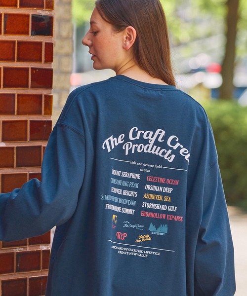 THE CRAFT CREW PRODUCTS(ザクラフトクループロダクツ)の「ヘビーウェイトファンクショナルファブリック ビッグシルエット バックプリントクルーネック長袖Tシャツ / 抗菌・防臭【THE CRAFT CREW PRODUCTS】(Tシャツ/カットソー・メンズ・オフホワイト/アッシュグレー/ブルー/ブラック/グレイッシュベージュ/ダークネイビー/ベージュ系/ブラック系/ダークグリーン系/ホワイト系/ネイビー系/グレー系/スミクロ/ホワイト系1/ネイビー系1/ブラック系1/グレー系1/ホワイト系2/ダークグリーン系1・S/M/L)」の19枚目の写真
