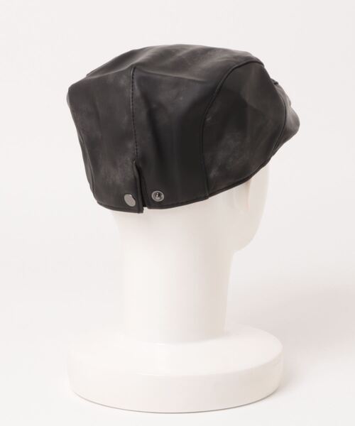 SPINNS（スピンズ）の「合皮ハンチング（ハンチング/ベレー帽・レディース・ブラウン/ブラック・ONESIZE）」の3枚目の写真