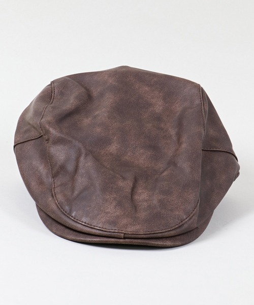 SPINNS（スピンズ）の「合皮ハンチング（ハンチング/ベレー帽・レディース・ブラウン/ブラック・ONESIZE）」の14枚目の写真