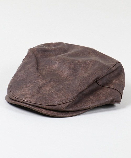 SPINNS（スピンズ）の「合皮ハンチング（ハンチング/ベレー帽・レディース・ブラウン/ブラック・ONESIZE）」の13枚目の写真