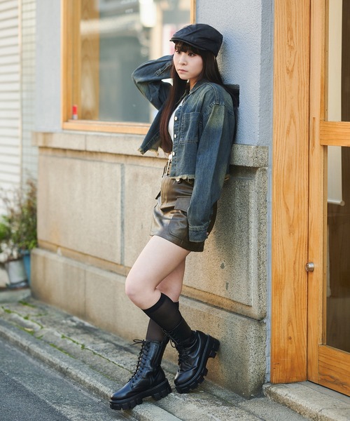 SPINNS（スピンズ）の「合皮ハンチング（ハンチング/ベレー帽・レディース・ブラウン/ブラック・ONESIZE）」の11枚目の写真