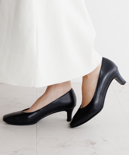 Made in Japan】【卑弥呼】【撥水】5cmヒールブラックパンプス/600003
