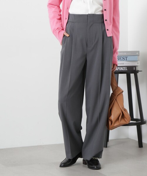 N.(N. Natural Beauty Basic)(エヌエヌナチュラルビューティーベーシック)の「◆【S Size Line】サイドベルトツータックパンツ(その他パンツ・レディース・ベージュ/チャコールグレー・SMALL/MEDIUM)」の3枚目の写真