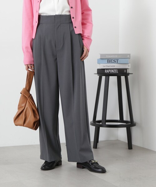 N.(N. Natural Beauty Basic)(エヌエヌナチュラルビューティーベーシック)の「◆【S Size Line】サイドベルトツータックパンツ(その他パンツ・レディース・ベージュ/チャコールグレー・SMALL/MEDIUM)」の4枚目の写真