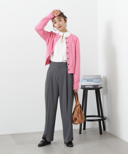 N.(N. Natural Beauty Basic)(エヌエヌナチュラルビューティーベーシック)の「◆【S Size Line】サイドベルトツータックパンツ(その他パンツ・レディース・ベージュ/チャコールグレー・SMALL/MEDIUM)」の6枚目の写真