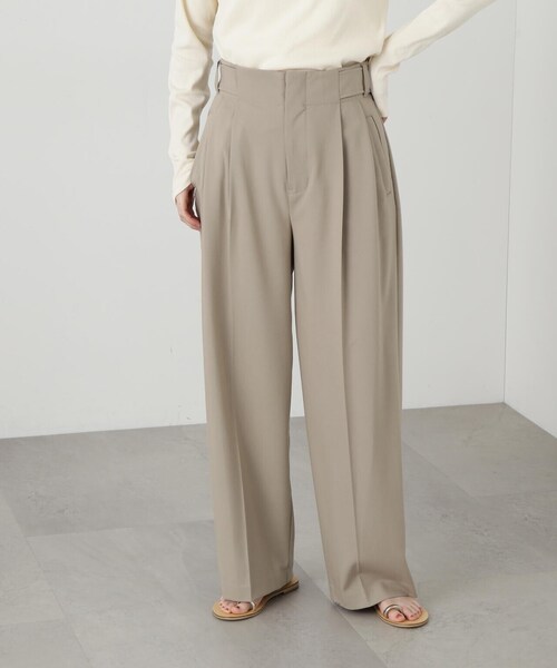 N.(N. Natural Beauty Basic)(エヌエヌナチュラルビューティーベーシック)の「◆【S Size Line】サイドベルトツータックパンツ(その他パンツ・レディース・ベージュ/チャコールグレー・SMALL/MEDIUM)」の14枚目の写真