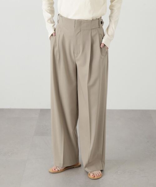 N.(N. Natural Beauty Basic)(エヌエヌナチュラルビューティーベーシック)の「◆【S Size Line】サイドベルトツータックパンツ(その他パンツ・レディース・ベージュ/チャコールグレー・SMALL/MEDIUM)」の15枚目の写真