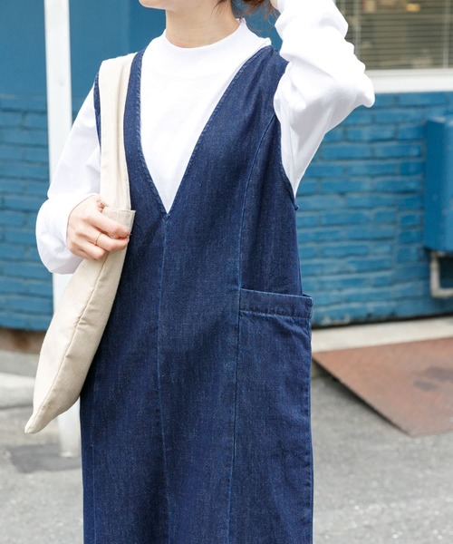 FORK&SPOON（フォークアンドスプーン）の「FORK&SPOON　ラフィー天竺ロングスリーブTシャツ（Tシャツ/カットソー・レディース・グレー系その他/ブラック/オフホワイト・1）」の4枚目の写真