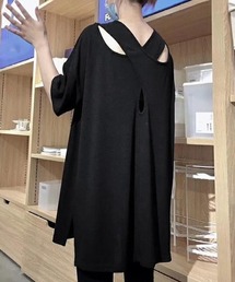 バッククロス tシャツカットソーロング丈