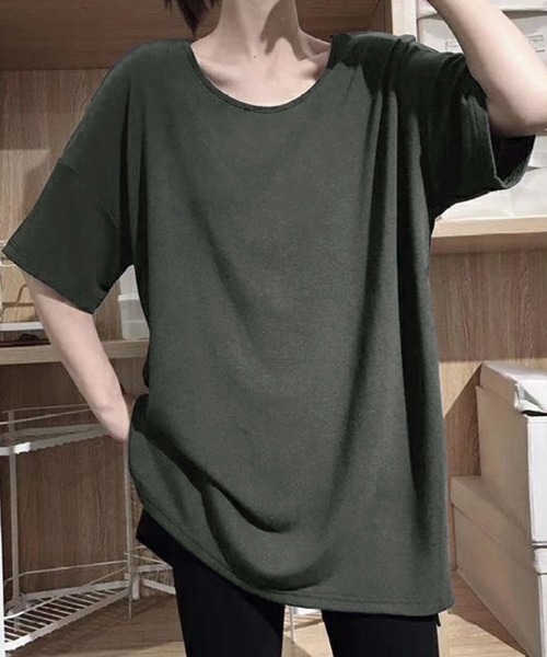 Miniministore(ミニミニストア)の「バッククロス tシャツカットソーロング丈(Tシャツ/カットソー・レディース・ホワイト/ブラック/グレー・FREE)」の7枚目の写真