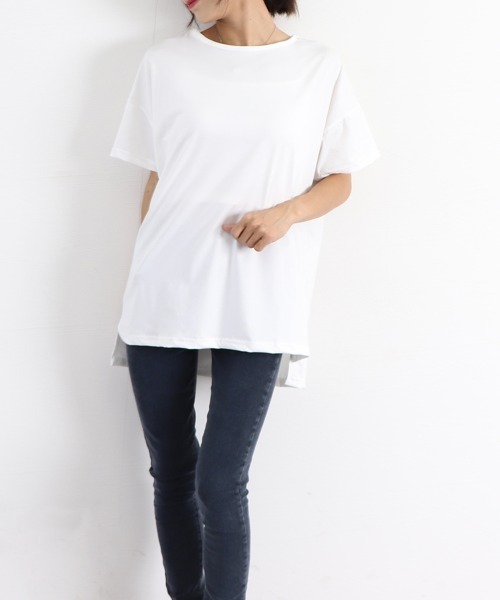 Miniministore(ミニミニストア)の「バッククロス tシャツカットソーロング丈(Tシャツ/カットソー・レディース・ホワイト/ブラック/グレー・FREE)」の9枚目の写真
