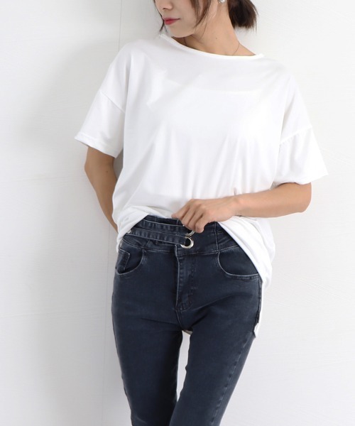 Miniministore(ミニミニストア)の「バッククロス tシャツカットソーロング丈(Tシャツ/カットソー・レディース・ホワイト/ブラック/グレー・FREE)」の10枚目の写真