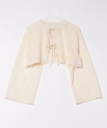 Miscere（ミスケーレ）の「☆　ブロックレース クロップドカーディガン　31579H132（カーディガン/ボレロ）」