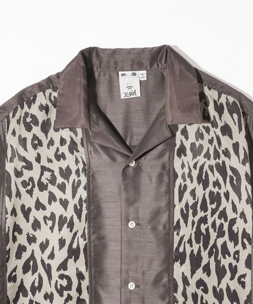 X-girl（エックスガール）の「HEART LEOPARD S/S SHIRT（シャツ/ブラウス・レディース・ブラウン/パープル・S/M）」の4枚目の写真