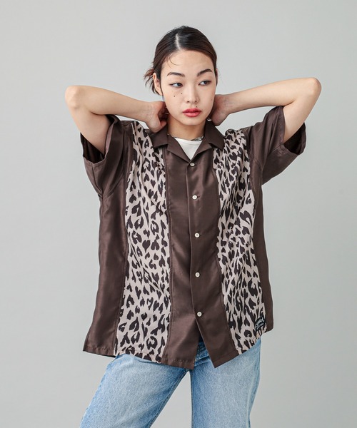 X-girl（エックスガール）の「HEART LEOPARD S/S SHIRT（シャツ/ブラウス・レディース・ブラウン/パープル・S/M）」の8枚目の写真