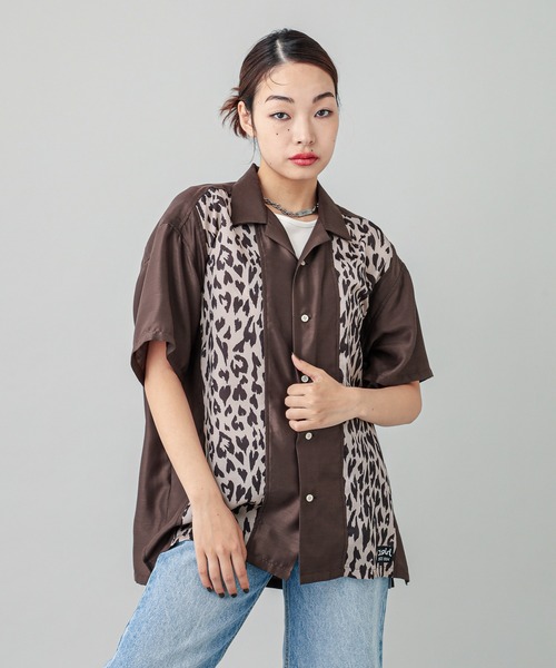 X-girl（エックスガール）の「HEART LEOPARD S/S SHIRT（シャツ/ブラウス・レディース・ブラウン/パープル・S/M）」の10枚目の写真