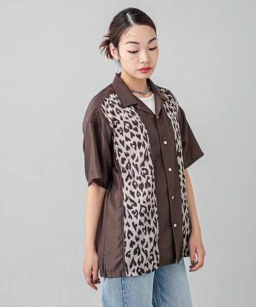 X-girl（エックスガール）の「HEART LEOPARD S/S SHIRT（シャツ/ブラウス・レディース・ブラウン/パープル・S/M）」の13枚目の写真