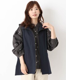 布帛無地 フード付前あき ベスト