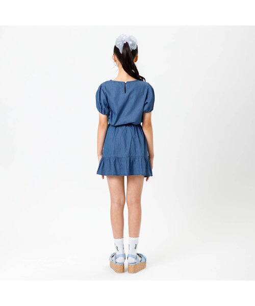 algy（アルジー）の「【セットアップ対応】フレア切替スカート（スカート・キッズ・チェック/インディゴブルー/アイボリー・X-SMALL/SMALL/MEDIUM/XX-SMALL）」の6枚目の写真