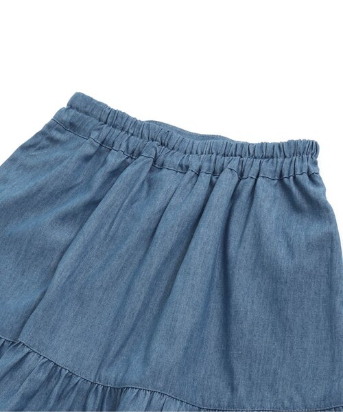 algy（アルジー）の「【セットアップ対応】フレア切替スカート（スカート・キッズ・チェック/インディゴブルー/アイボリー・X-SMALL/SMALL/MEDIUM/XX-SMALL）」の9枚目の写真