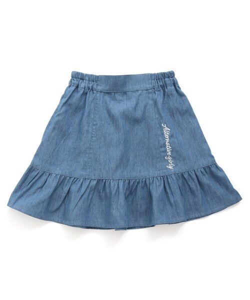 algy（アルジー）の「【セットアップ対応】フレア切替スカート（スカート・キッズ・チェック/インディゴブルー/アイボリー・X-SMALL/SMALL/MEDIUM/XX-SMALL）」の15枚目の写真