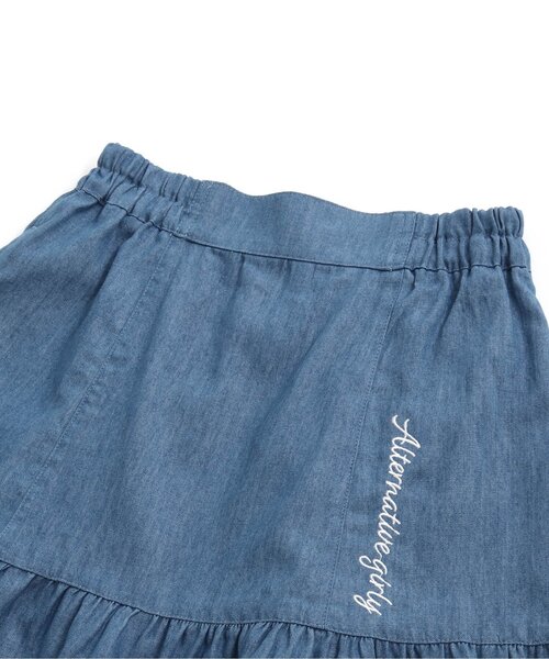 algy（アルジー）の「【セットアップ対応】フレア切替スカート（スカート・キッズ・チェック/インディゴブルー/アイボリー・X-SMALL/SMALL/MEDIUM/XX-SMALL）」の19枚目の写真