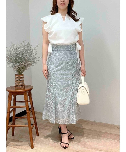 NOELA(ノエラ)の「刺繍パイピングスカート(スカート・レディース・オフホワイト/ライトグリーン/ピンク・M/S)」の15枚目の写真