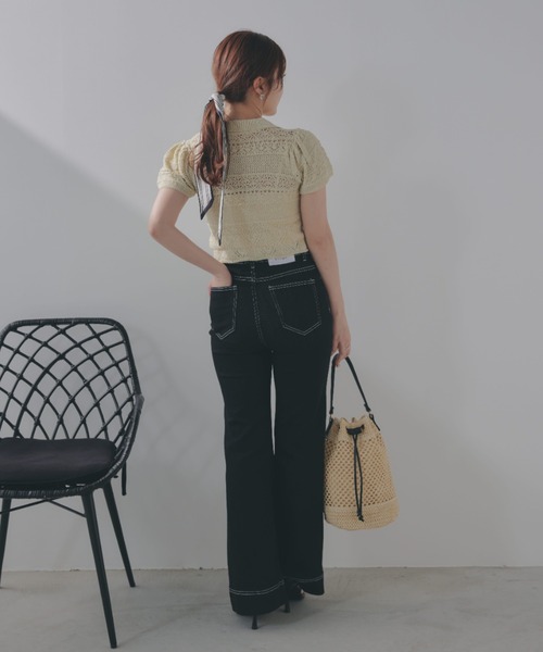 ECREL（エクレール）の「クロシェレースポロニット（ニット/セーター・レディース・ブルー/ピンク/ブラック/ネイビー/アイボリー・FREE）」の13枚目の写真