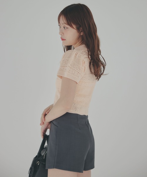 ECREL（エクレール）の「クロシェレースポロニット（ニット/セーター・レディース・ブルー/ピンク/ブラック/ネイビー/アイボリー・FREE）」の16枚目の写真