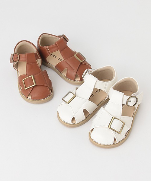 petit main（プティマイン）の「合皮サンダル（サンダル・キッズ・アイボリー/ブラウン・13cm/14cm/15cm/16cm/17cm/18cm）」の10枚目の写真