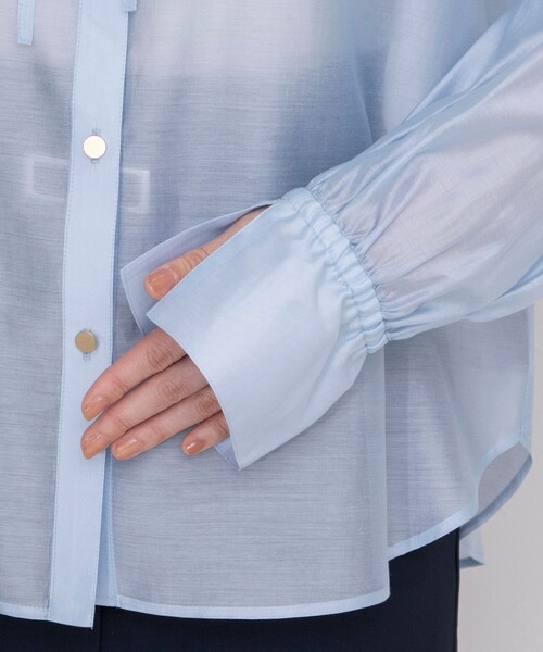 NOLLEY’S（ノーリーズ）の「シアーシャツ（シャツ/ブラウス・レディース・ネイビー/ベビーピンク/サックスブルー/グレイッシュベージュ・38/36）」の16枚目の写真