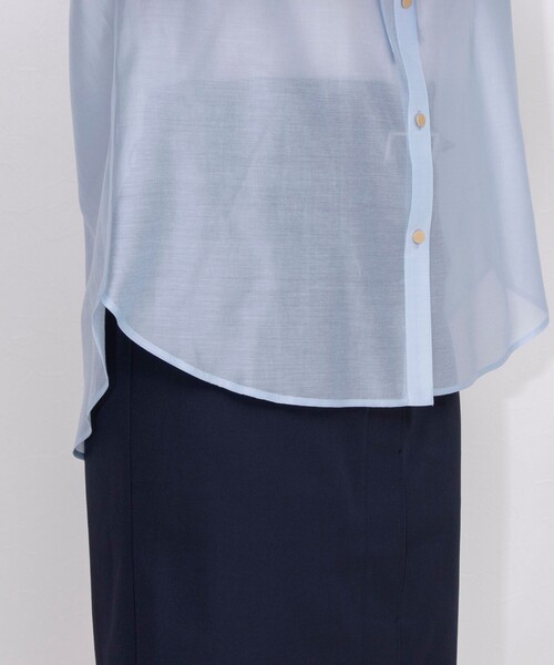 NOLLEY’S（ノーリーズ）の「シアーシャツ（シャツ/ブラウス・レディース・ネイビー/ベビーピンク/サックスブルー/グレイッシュベージュ・38/36）」の18枚目の写真