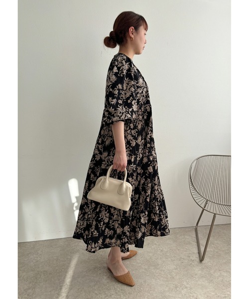 palm RICHE（ポームリシュ）の「花柄プリーツワンピース（ワンピース