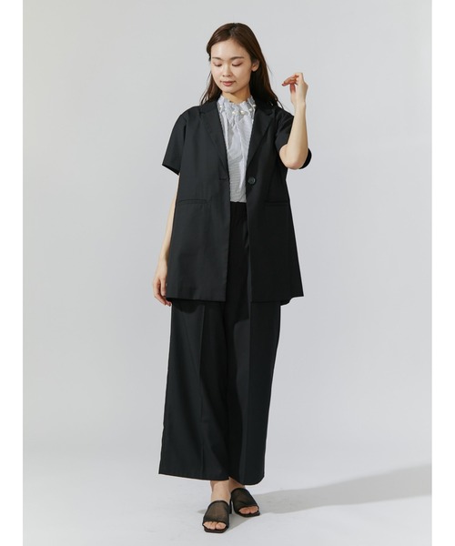 TONAL(トーナル)の「タックワイドロングパンツ(その他パンツ・レディース・アイボリー/ブラック/グレー・38)」の1枚目の写真