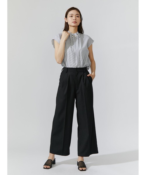 TONAL(トーナル)の「タックワイドロングパンツ(その他パンツ・レディース・アイボリー/ブラック/グレー・38)」の13枚目の写真
