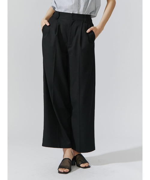 TONAL(トーナル)の「タックワイドロングパンツ(その他パンツ・レディース・アイボリー/ブラック/グレー・38)」の10枚目の写真