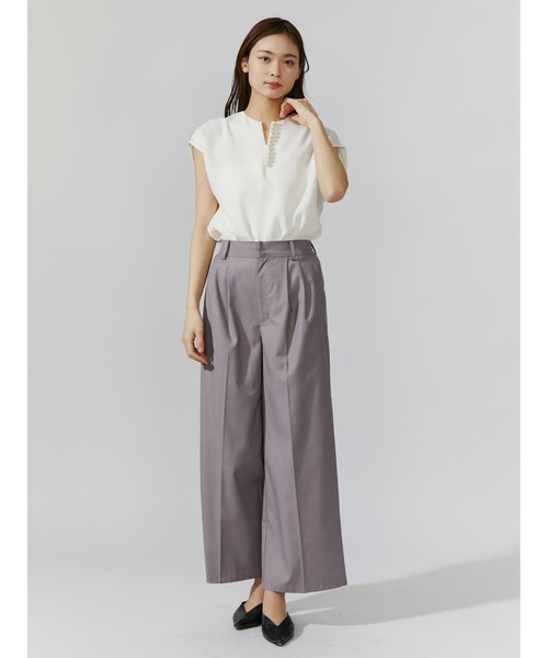 TONAL(トーナル)の「タックワイドロングパンツ(その他パンツ・レディース・アイボリー/ブラック/グレー・38)」の19枚目の写真