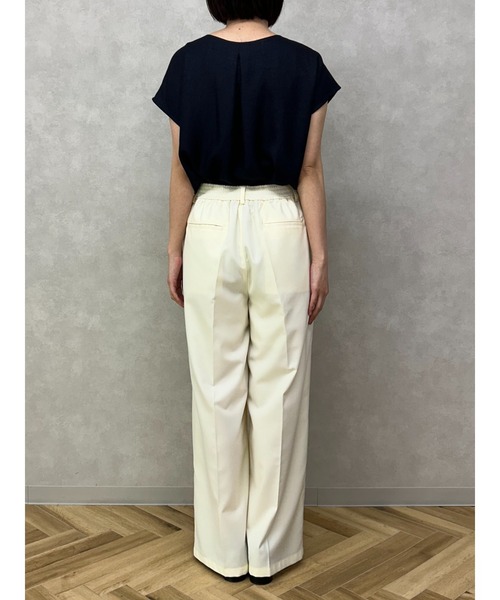 TONAL(トーナル)の「タックワイドロングパンツ(その他パンツ・レディース・アイボリー/ブラック/グレー・38)」の9枚目の写真