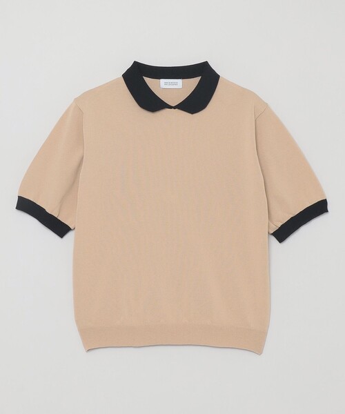 MACKINTOSH PHILOSOPHY（ﾏｯｷﾝﾄｯｼｭ ﾌｨﾛｿﾌｨｰ）の「【WEB&一部店舗限定】バイカラーニットポロ（ニット/セーター・レディース・グレー系その他/ベージュ/ブラック・38）」の3枚目の写真