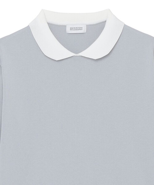 MACKINTOSH PHILOSOPHY（ﾏｯｷﾝﾄｯｼｭ ﾌｨﾛｿﾌｨｰ）の「【WEB&一部店舗限定】バイカラーニットポロ（ニット/セーター・レディース・グレー系その他/ベージュ/ブラック・38）」の5枚目の写真