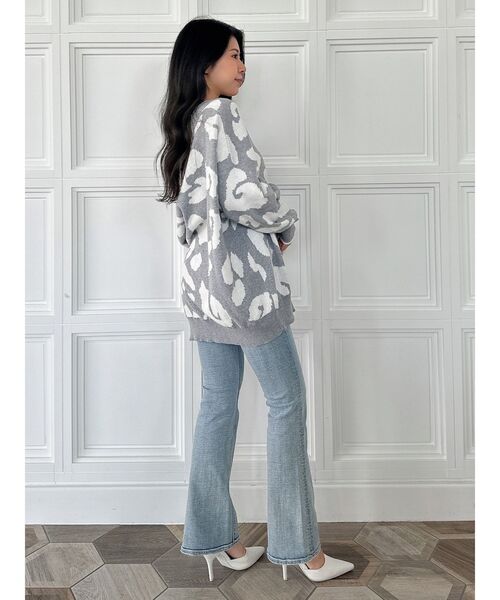 GYDA（ジェイダ）の「Gレオパードハイケージニットカーディガン（カーディガン/ボレロ・レディース・グレー/ベージュ/ライム/オフホワイト・FREE）」の19枚目の写真