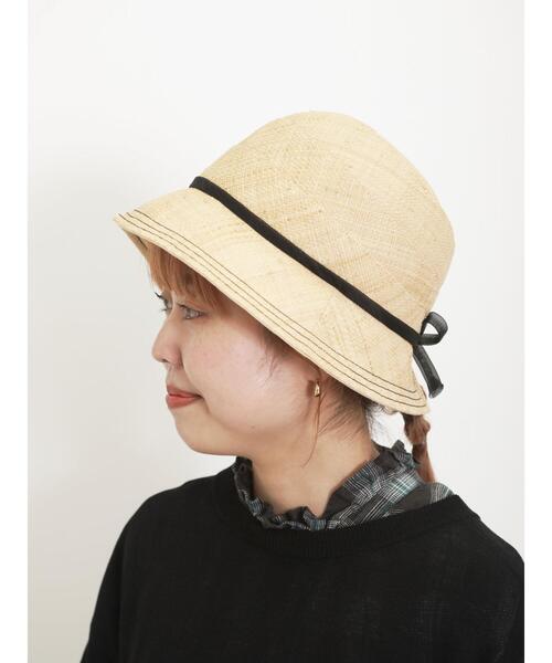 Samansa Mos2（サマンサ モスモス）の「【UVカット】ラフィアバックリボンスリットハット（ハット・レディース・ブラウン/ブラック・F）」の9枚目の写真